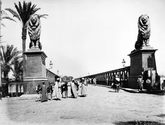Kobri el Gezira Brücke, Kairo, um 1880
